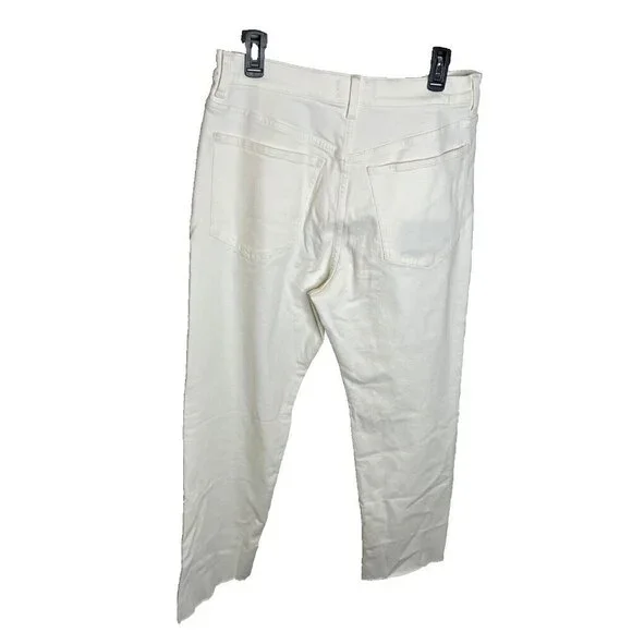Madewell $128 The 90s Straight Crop Jean Tile White Size 31 NQ179 Raw Hem - Picture 5 of 6